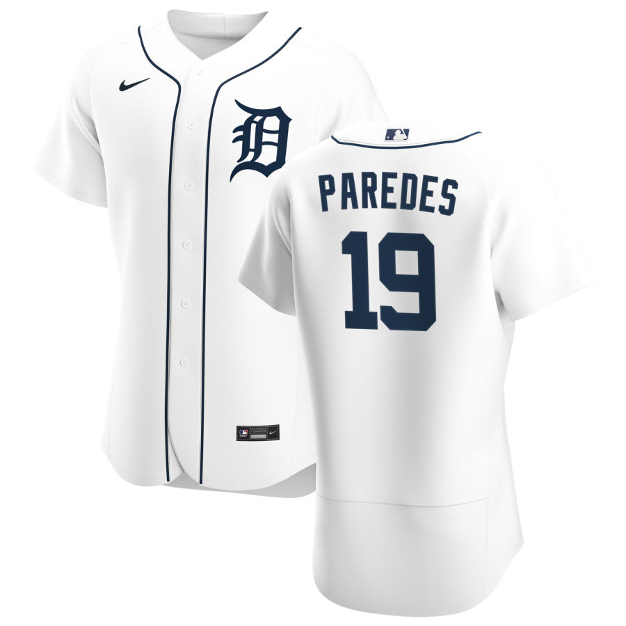 Detroit Tigers 19 Isaac Paredes Men Nike White Home 2020 Authentic Player MLB Jersey